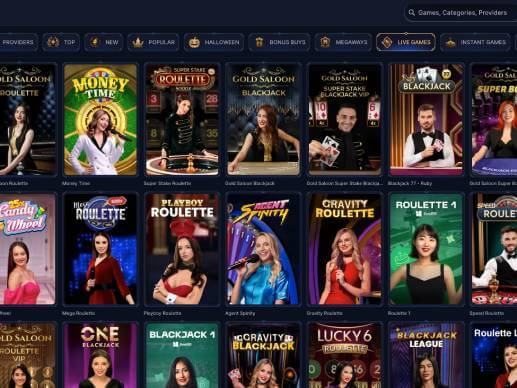 Cazeus Casino live games screenshot
