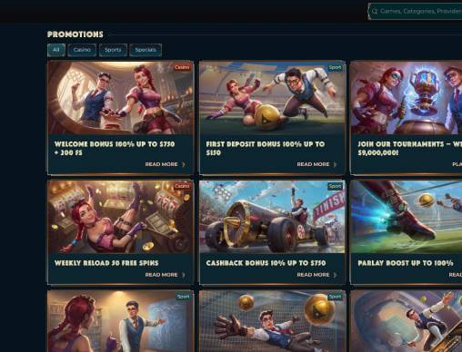 MonsterWin Casino promotions screenshot