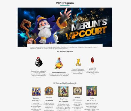 Merlin Casino VIP screenshot