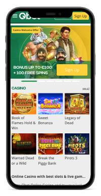 Qbet casino mobile screenshot