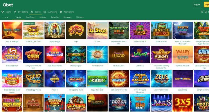 Qbet casino online slots screenshot