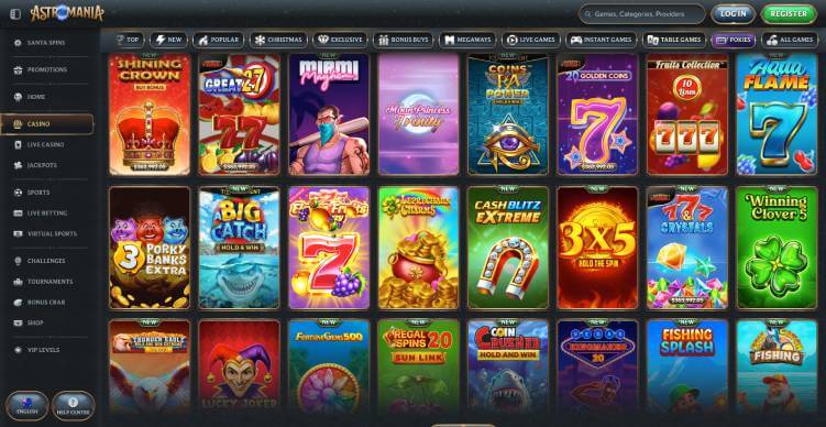 Astromania Casino online slot screenshot
